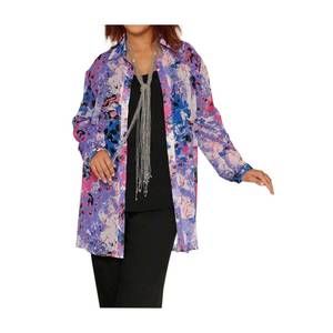 NEW ON THE PLUS SIDE print long sleeve tunic - plus in purple rodie